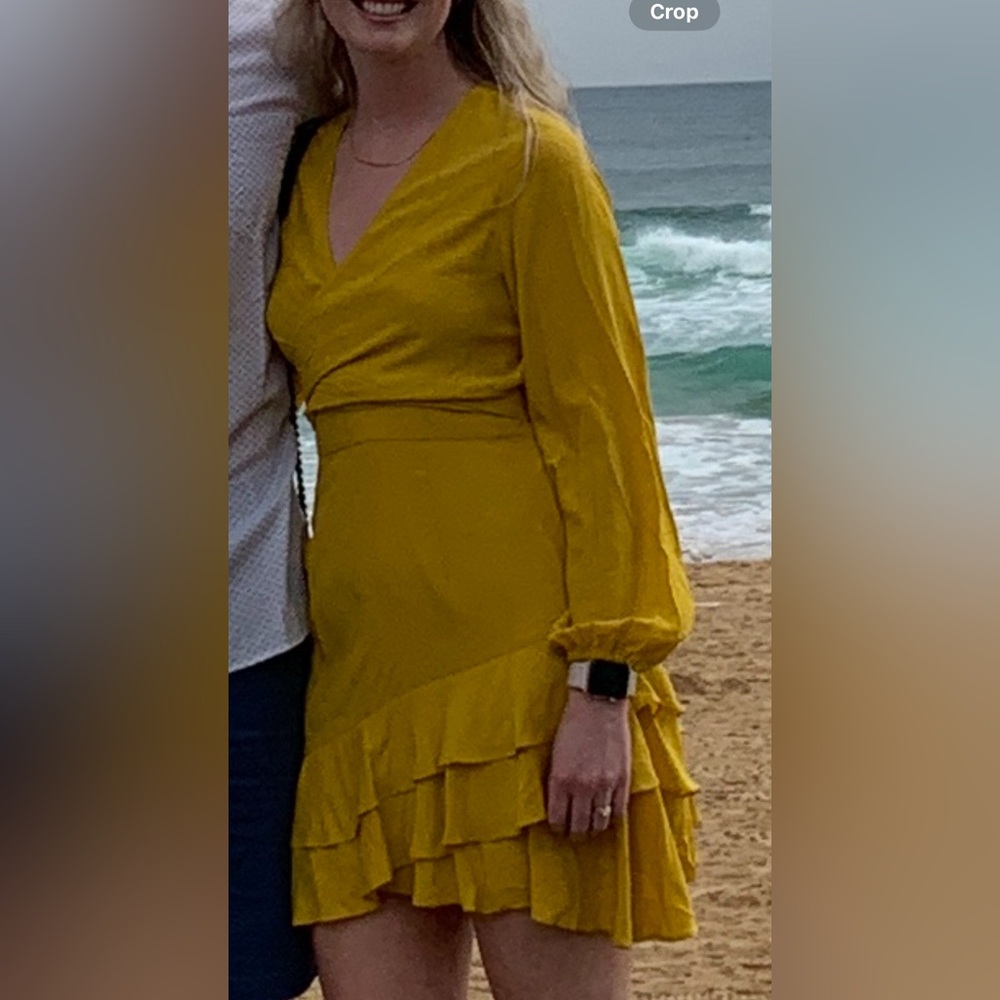 Sheike Yellow Ruffled Tie Front Sundress - Picture 3 of 3